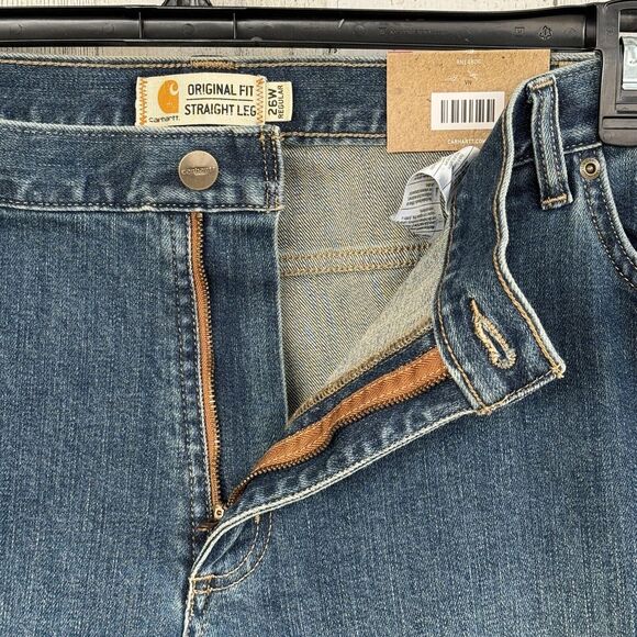 Carhartt SZ 26W Blaine Jeans Straight Leg Rugged Flex Stretch Zip-Fly Blue Women - Picture 5 of 10